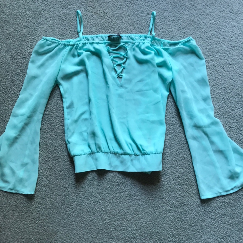 Sheer blue dressy top
